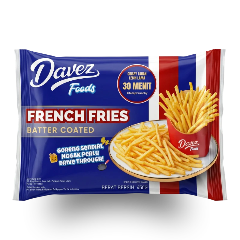 Davez Foods Frozen Fries Batter Coated Shoestring
